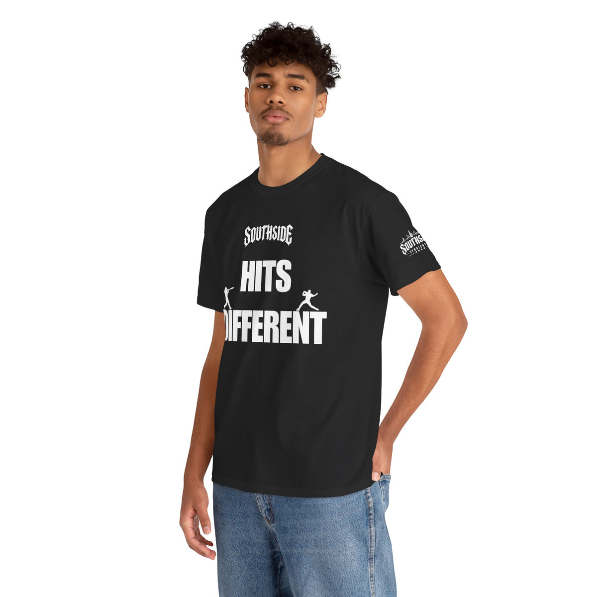 Hits Different Black Unisex Tee | Southside Syndicate