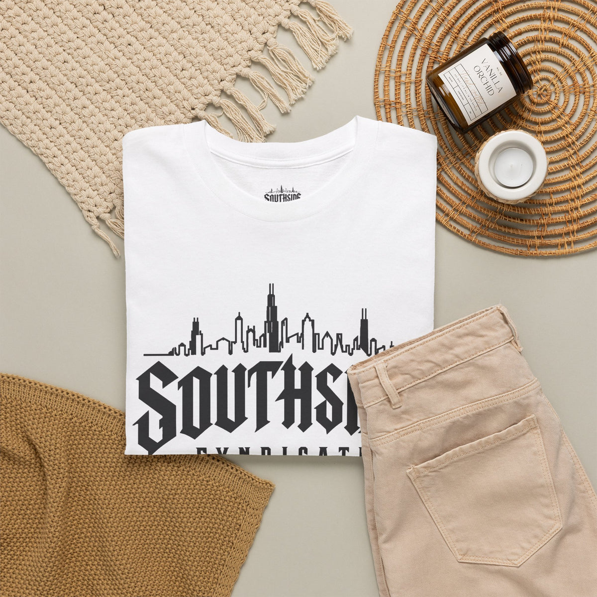 Southside Syndicate Front Logo White Unisex Tee